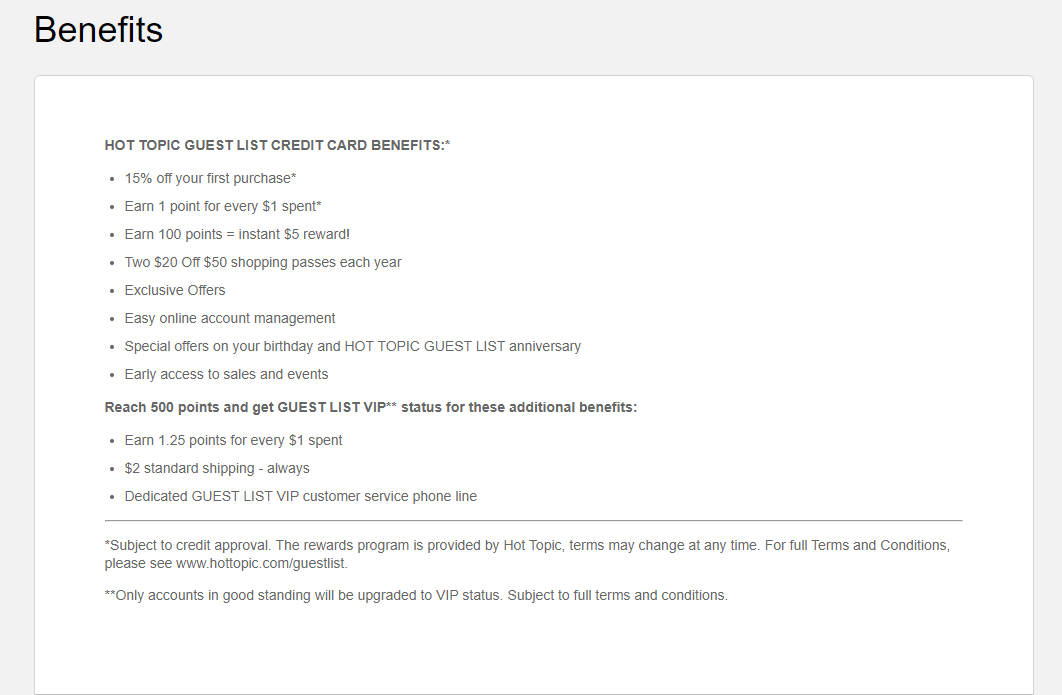 [WARNING] Hot Topic Credit Card Review // A 'Guest List' To Avoid