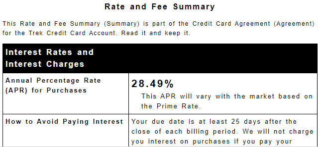 trek credit card interest rates and charges trek card, comenity trek credit card, comenity bank trek credit card, trek comenity card, trek comenity credit card, trek comenity bank card, trek comenity bank credit card