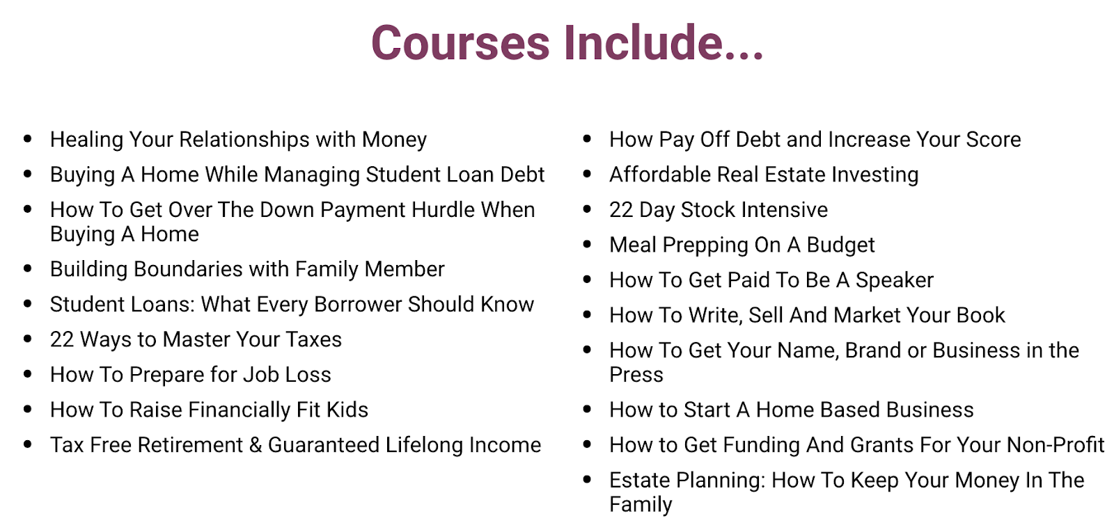 Budgetnista Courses Budgetnista Courses