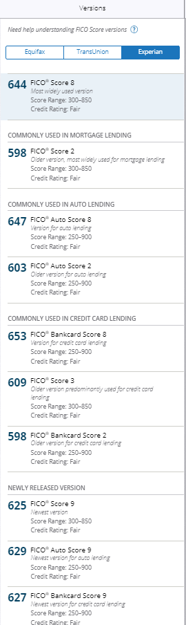 FICO_Experian_Score_Versions_-_FICO_2,_FICO_Auto_Score_2,_8_and_9,_FICO_Bankcard_Score_2,_8,_and_9,_FICO_3,_FICO_9 FICO_Experian_Score_Versions_-_FICO_2,_FICO_Auto_Score_2,_8_and_9,_FICO_Bankcard_Score_2,_8,_and_9,_FICO_3,_FICO_9
